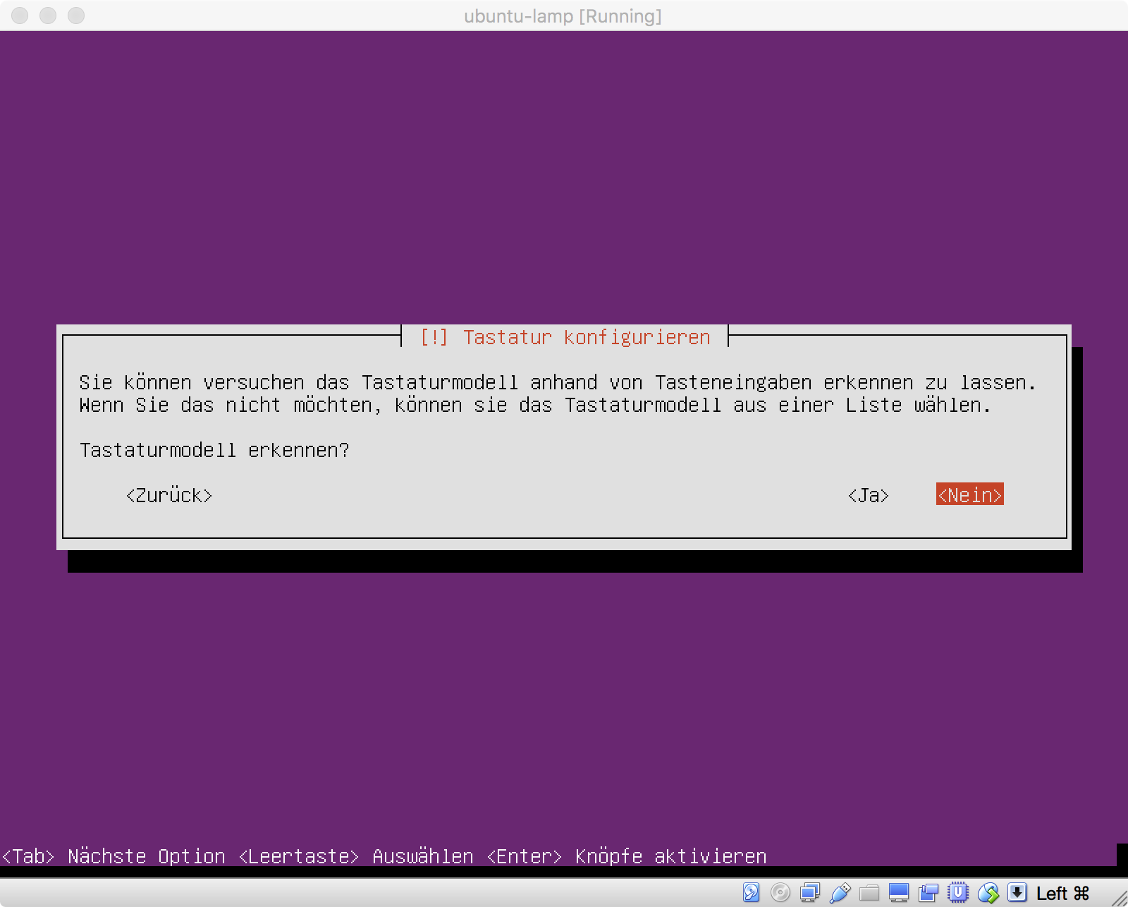 Ubuntu Installation - Erkennung Tastatur-Layout