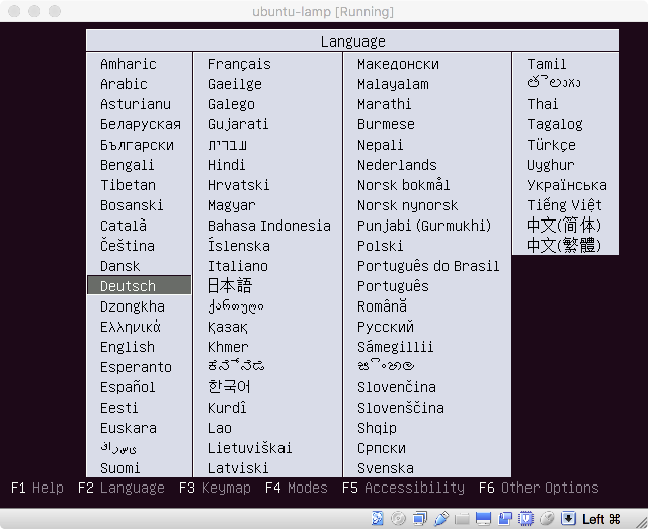 Ubuntu Installation - Sprache wählen